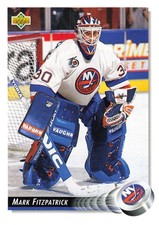 Mark Fitzpatrick 1992-93 Upper Deck #332 New York Islanders Hockey