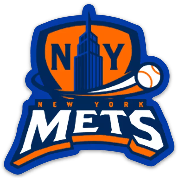 New York Mets Baseball Skyscraper Alternate Baseball Logo Type Die-Cut  MAGNET