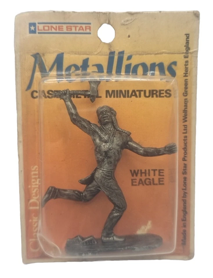 2X SCARCE LONE STAR METALLIONS WHITE EAGLE CAST METAL TOY SOLDIER MINT ON CARD - Image 3 of 3
