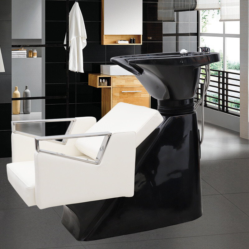 Salon Chair Backwash Shampoo Sink Hairdressing Barber Hair Washing White