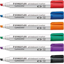 Staedtler Lumocolor 351-B Whiteboard Dry Wipe Marker Pens Chisel Tip