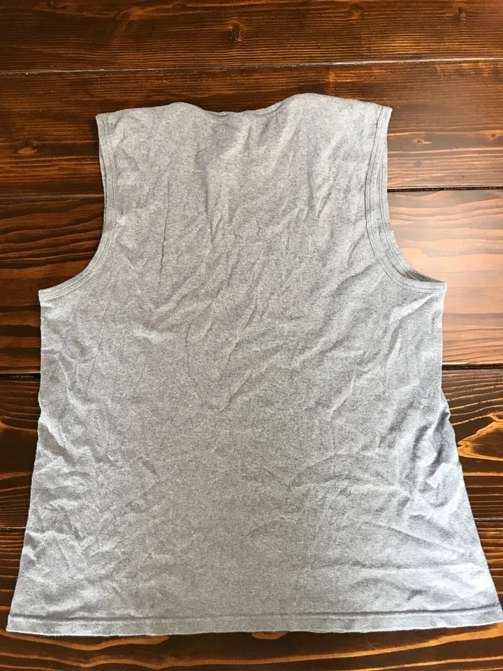 Camisa de entrenamiento Express para hombre talla grande gris jaspeado camiseta sin mangas cuello redondo Foto 2 de 4