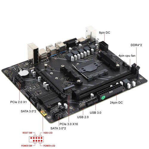 A320 kit AMD Ryzen R5 2600 cpu DDR4 16GB 3200MHz memory a320m motherboard - Picture 6 of 6