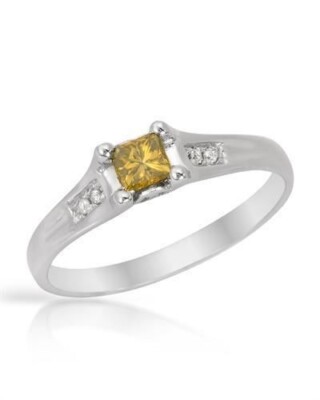 STUNNING SOLID 10K WHITE GOLD GENUINE 0.32CTW SI2 DIAMOND RING 7 - U$1620