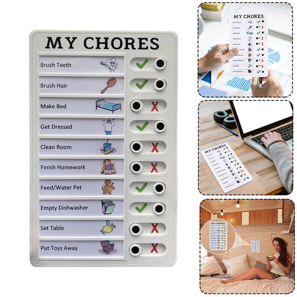 MY Chores Memo Board Plastic Daily To Do List My Chores Task Notepad Portable - Image 2 of 4