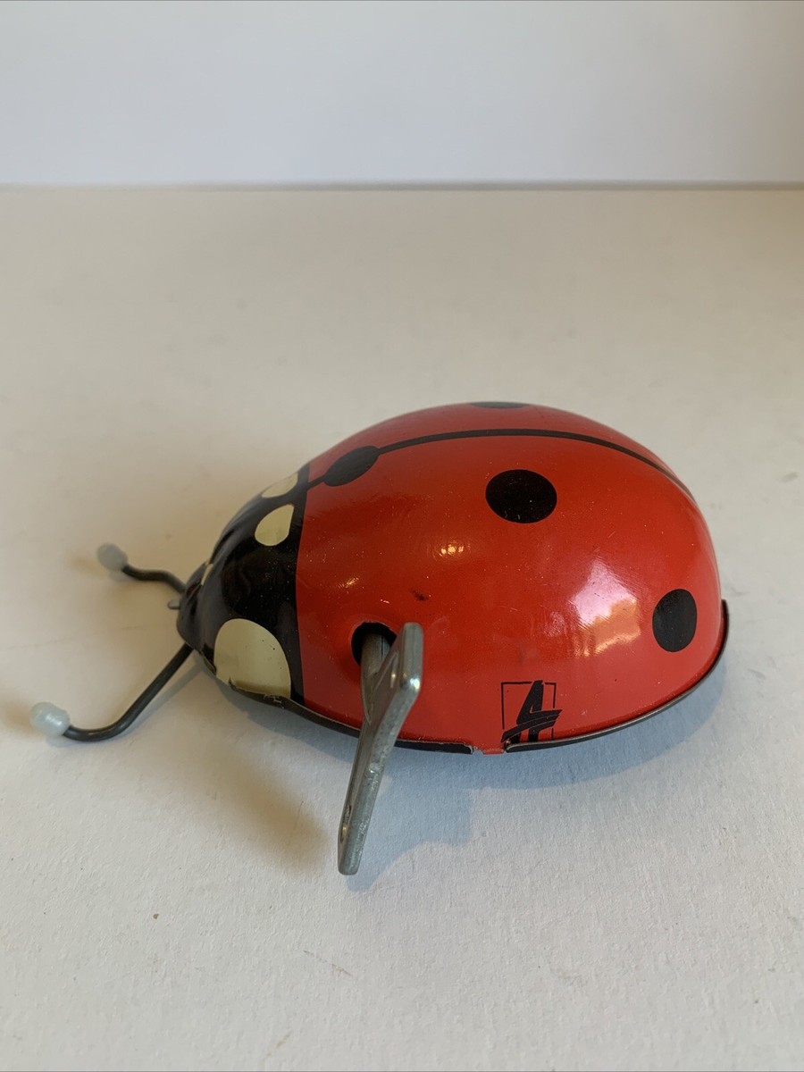 SCHYLLING VINTAGE TIN WIND UP TOY RED LADY BUG TOY W/KEY WORKS | eBay