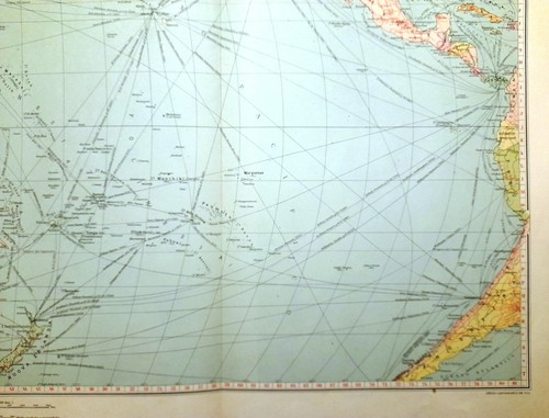 Carta geografica antica OCEANO INDIANO PACIFICO NAVIGAZIONE 1927 Old Antique map - Photo 7/7