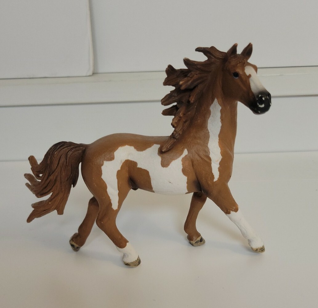 RARE Schleich Stallion AM LIMES 69 Retired D-73527 Brown White Pinto Paint  Horse