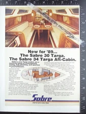 1988 ADVERTISING for Sabre 30 Targa 1989 Aft Cabin sail boat motor yacht