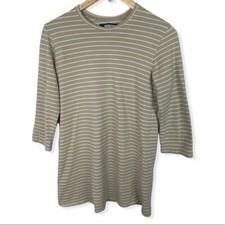 Reformation Striped Mini Dress Sami Tan Womens Size XS 3/4 Sleeves Minimalist