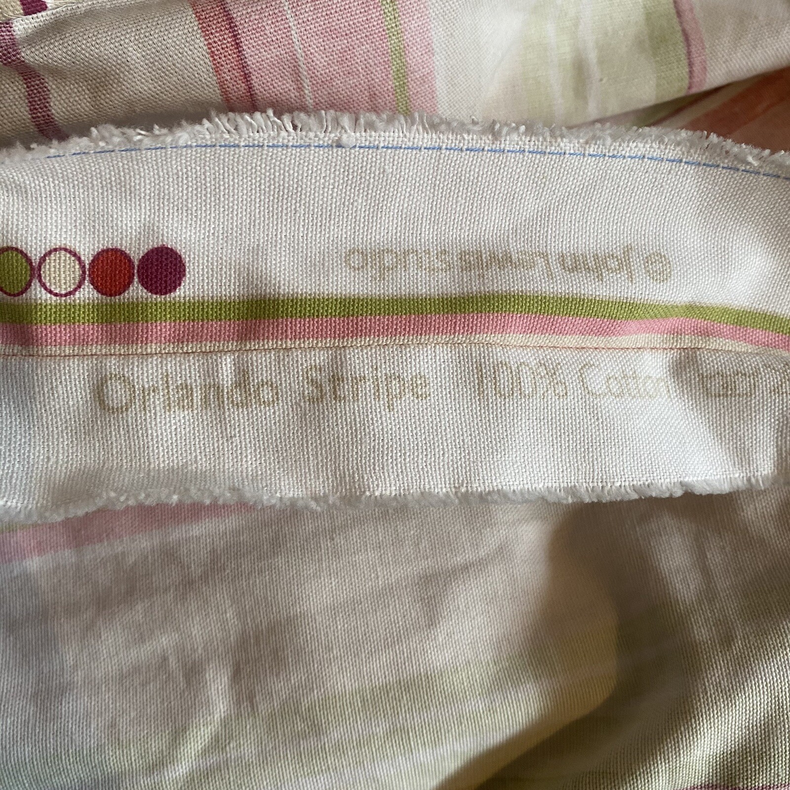 1 X John Lewis Curtain Long Lined MTM Orlando Stripe Pink Candy Striped