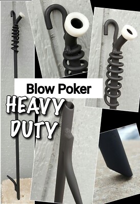 Heavy Duty Fire Blow Poker, Custom Length 36''-47'', Blacksmith ,Camping, Fire Pit