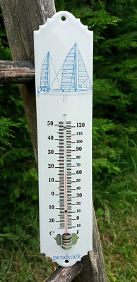 Emaille Thermometer 30 cm SEGELBOOT Penduick echte Emaille MADE IN FRANCE