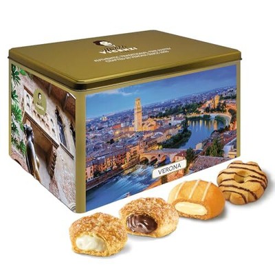Matilde Vicenzi Verona Gift Tin Assortment of Italian Pastries and Cookies 32...
