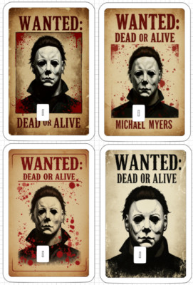 Wanted Poster Michael Myers Credit Debit ATM Card Skin Sticker Halloween Horror