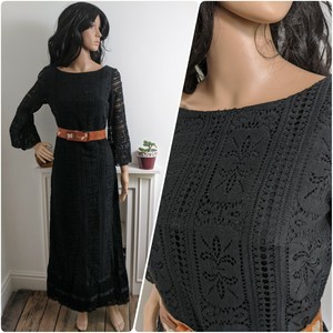 black lace maxi dress boho