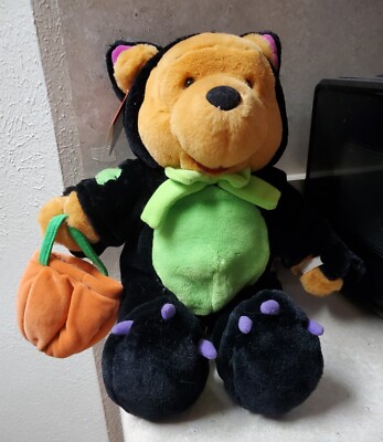 Winnie The Pooh 14  Halloween Scaredy Cat Costume Stuffed Disney Store Plush