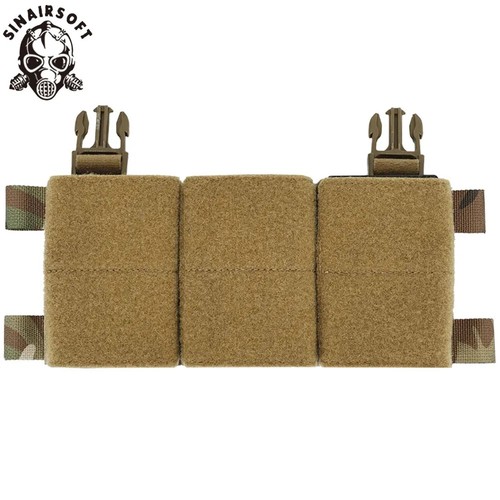 Tactical 5.56 Triple Magazine Pouch Mag Bag Hunting Vest Front Panel Hook & loop - Picture 2 of 14