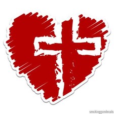 Heart Cross, Vinyl Decal Sticker, Indoor Outdoor, 3 Sizes, 12072