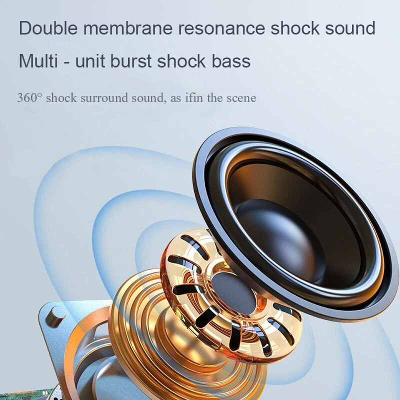 Portable Bluetooth Speaker Double Diaphragm Wireless Subwoofer Waterproof - Image 4 of 4