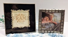 Fetco Square Silver Frame 3.5" x 3.5" plus Artsland Square Silver Frame 3"x3"