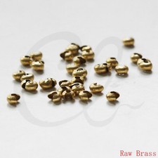 100 Pieces Raw Brass Metal Crimp Covers-4mm CW-343C-I-33X
