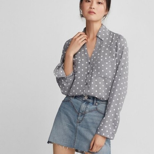 Gray Polka Dot Womens Size XS | eBay