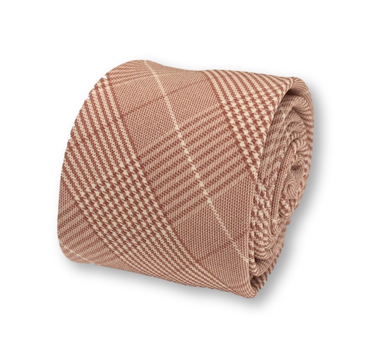 Frederick Thomas Designer pink prince of wales check mens cotton tie