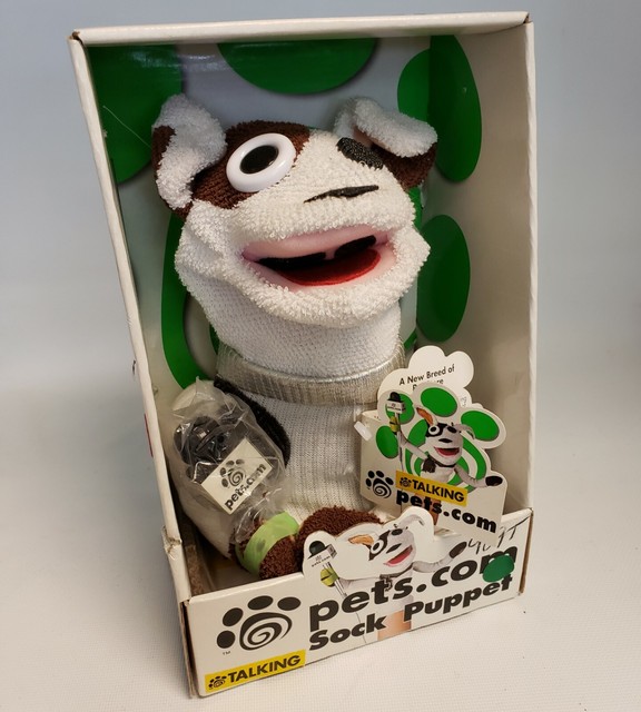 Dog Sock Puppet Toy In Original Box 1999 NOS (NEEDS BATTERY
