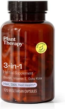 Plant Therapy 3-in-1 Herbal Supplement Capsules, Radiant Skin, Hair Growth