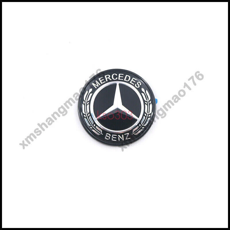 Emblema insignia corona laurel plano negro capó Mercedes Benz (pasta) Foto 2 de 4