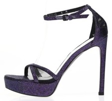 STUART WEITZMAN Womens 'Tizyou' Purple Glitter Ankle Strap Sandals Sz 8 M