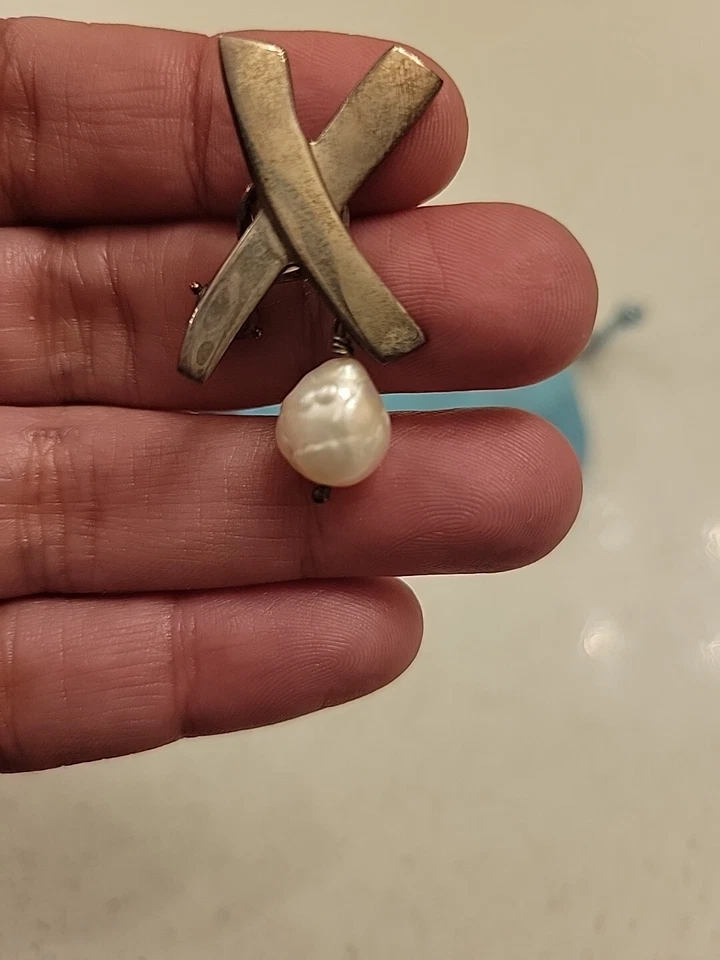 Pendientes Paloma Picasso Tiffany Cruz Con Perla Foto 3 de 4