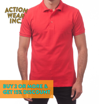 PROCLUB PRO CLUB MENS PLAIN PIQUE POLO 