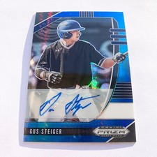 2020 Panini Prizm Draft Picks Gus Steiger Auto Blue Hyper Prizm Autograph PDP147