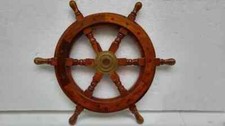 Holz Schiffsrad gro&szlig;es Lenkrad Kapit&auml;nsrad Maritim Wand 24 Zoll Vintage Wand