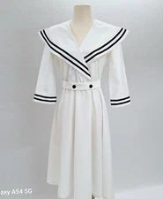 SALUTE! Coras ClosetVintage Sailor Dress Fit & Flare SO CUTE LkNu USA C Measurem