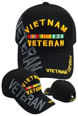 Vietnam War Veteran Campaign Ribbon Baseball Cap 3D Embroidered Ships Boxed - Image 1 of 2