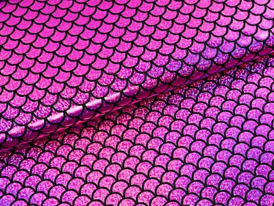 FOLIENJERSEY Stoff Schuppenoptik glänzend elastisch Kostüme PINK EUR 11,98/m - Bild 1 von 2