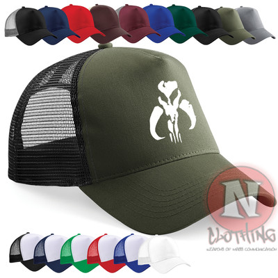 Boba Fett Mandalorian Cap Half Mesh Retro Trucker Baseball Mütze Star Wars Jenga