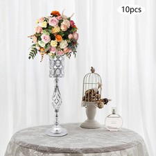 10PCS Crystal Flower Vase Stand Party Decor Metal Wedding Table Centerpieces