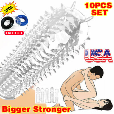 Fapdale 10pc Penis Sleeve Set – TPE, Flesh Tone, Girth Enhancer For Couples, Waterproof