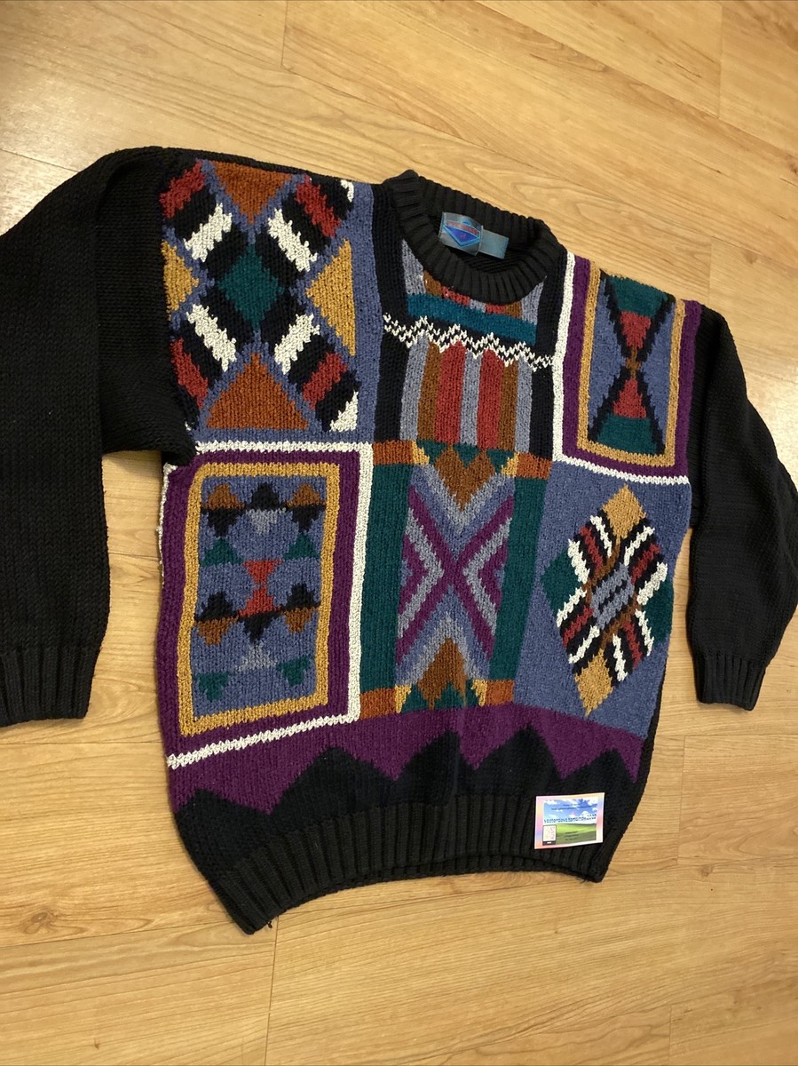 VINTAGE 90'S ETCHINGS COOGI/ COSBY/ HIP-HOP CHUNKY KNIT SWEATER