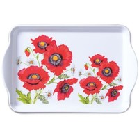 "Tablett Snack-Tray \"Poppy Scene\" Mohnblumen Sommer Mohn-Blumen*15X23 Cm"