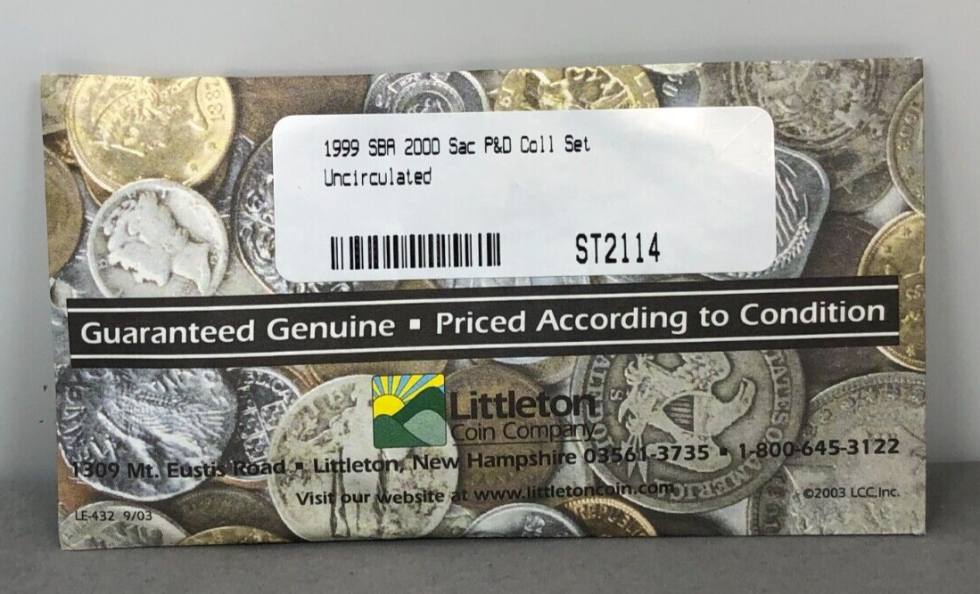 1999 Susan B Anthony & 2000 Sacagawea P & D Collection ~ Littleton