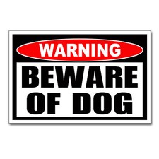 Warning Beware of Dog Sticker Decal