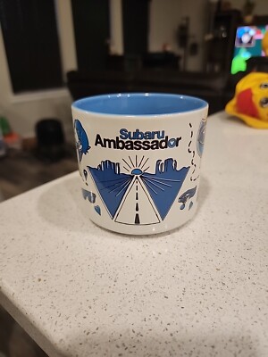 Subaru Ambassador Coffee Mug White & Blue Camping Hiking Outdoors