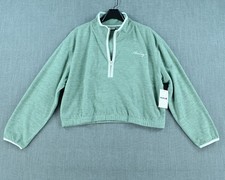 Hurley Sweatshirt Women's L Green Polar 1/2 Zip Long Sleeve Pullover Loose NWT