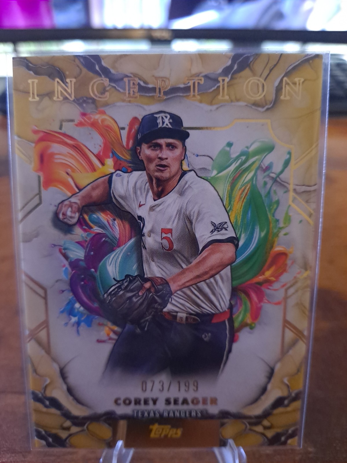 2025 Topps Inception - Corey Seager #18 Inception Yellow #18 073/199 Rangers view 1