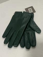 Nordstrom Woman Gloves M 7 All Leather Bottle Green Driving Lined Dress Hungary